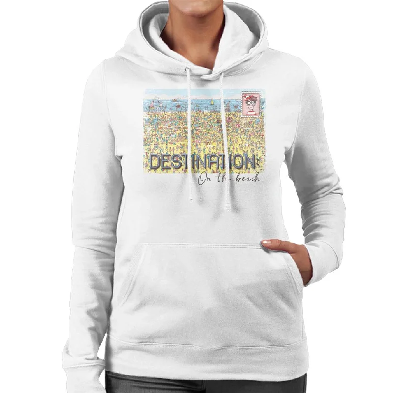 Where's Wally Destination On The Beach Women's Hooded Sweatshirt