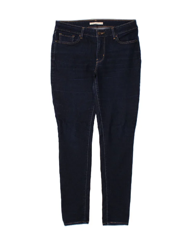 LEVI'S Womens 711 Skinny Jeans W29 L30 Navy Blue Cotton