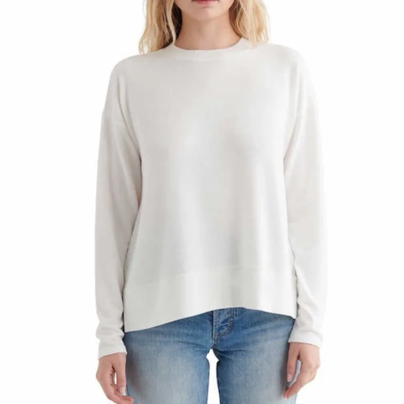 Lucky Brand Women's Ultra Soft Cloud Jersey Wrinkle Free Lightweight Sweater Top
