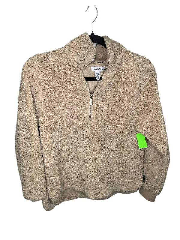 Sweatshirt Collar By Calvin Klein In Brown, Size: S