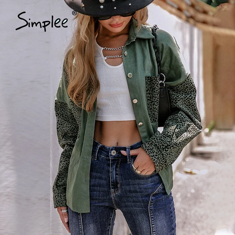 Back to College Simplee Block Color Office Ladies Cotton Blouses Stripes Shirt Collar Women Loose Top Full Regular Sleeves Female Autumn Blouse