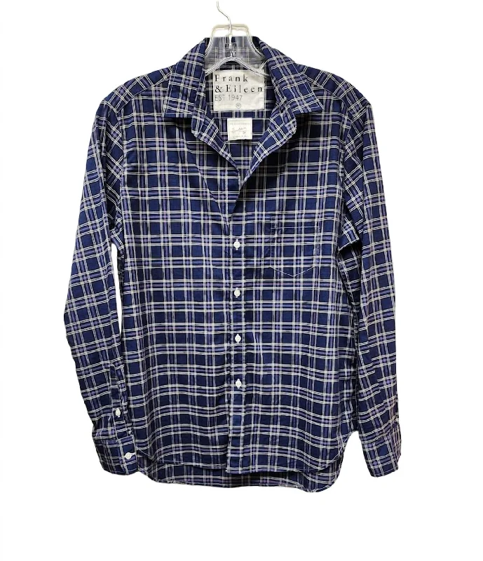 Women's Eileen Relaxed Button-Up Shirt In Blue Plaid