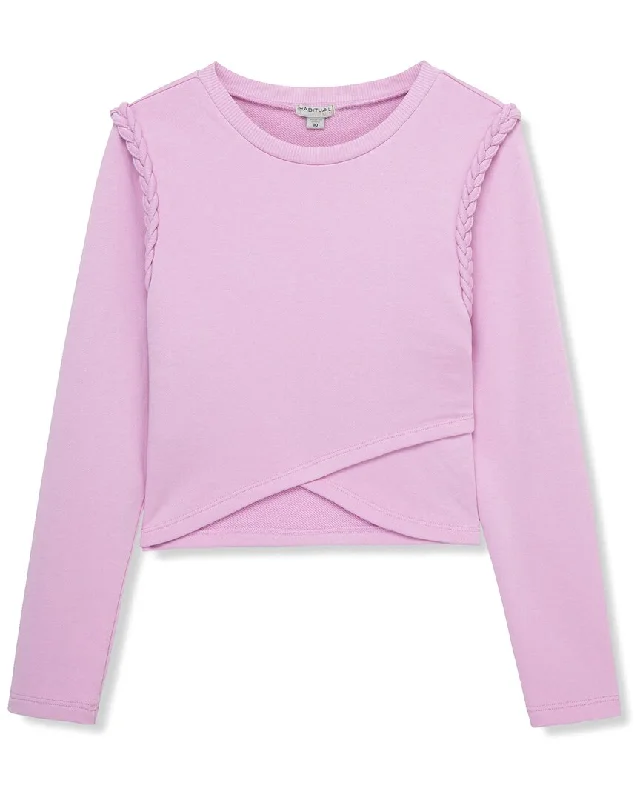 Habitual Braided French Terry Wrap Top