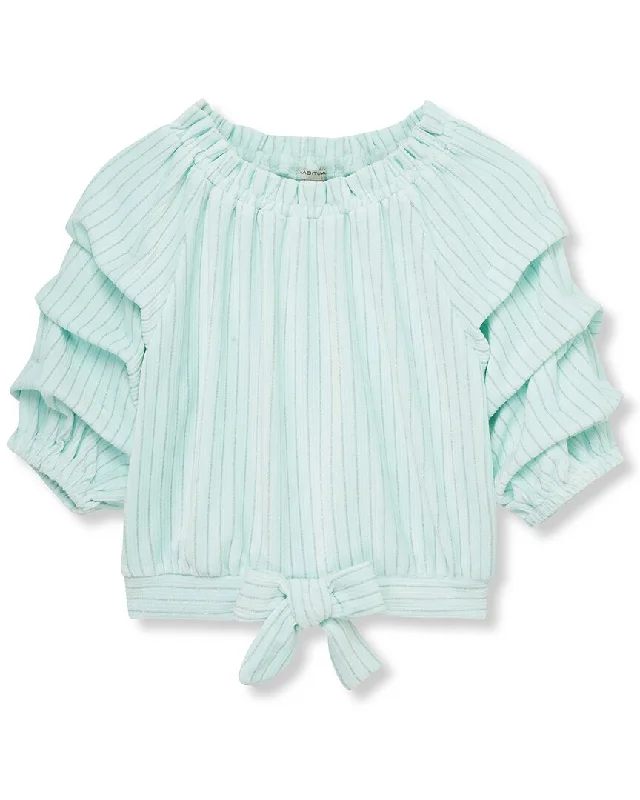 Habitual Velour Gathered Sleeves Top