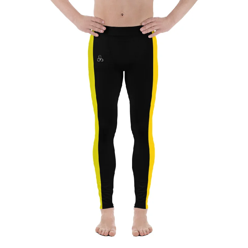 Dragon Yellow Striped Men's Leggings