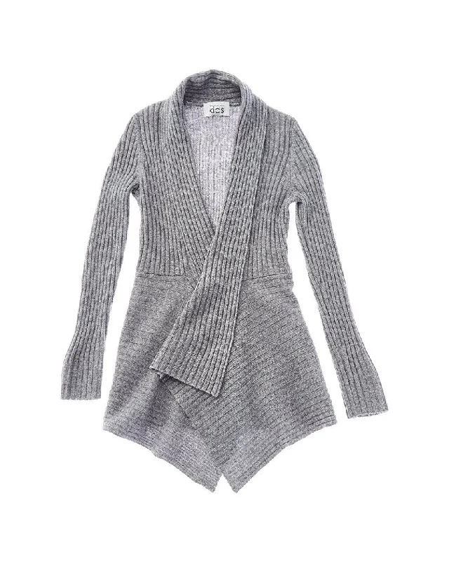 Autumn Cashmere Ribbed Drape Wool & Cashmere-Blend Cardigan