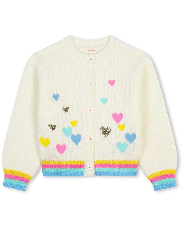 Billieblush Heart Print Cardigan