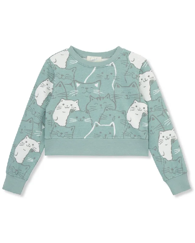 Peek Kids Allover Cat Print Pullover