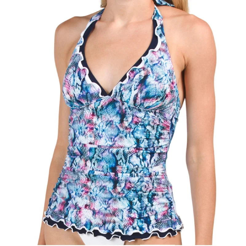 Profile By Gottex Women's Snake Charm Tummy Control Swim Tankini Top