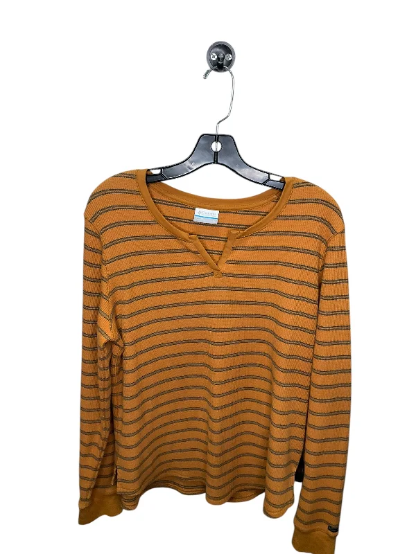 Top Long Sleeve By Columbia In Striped Pattern, Size: L