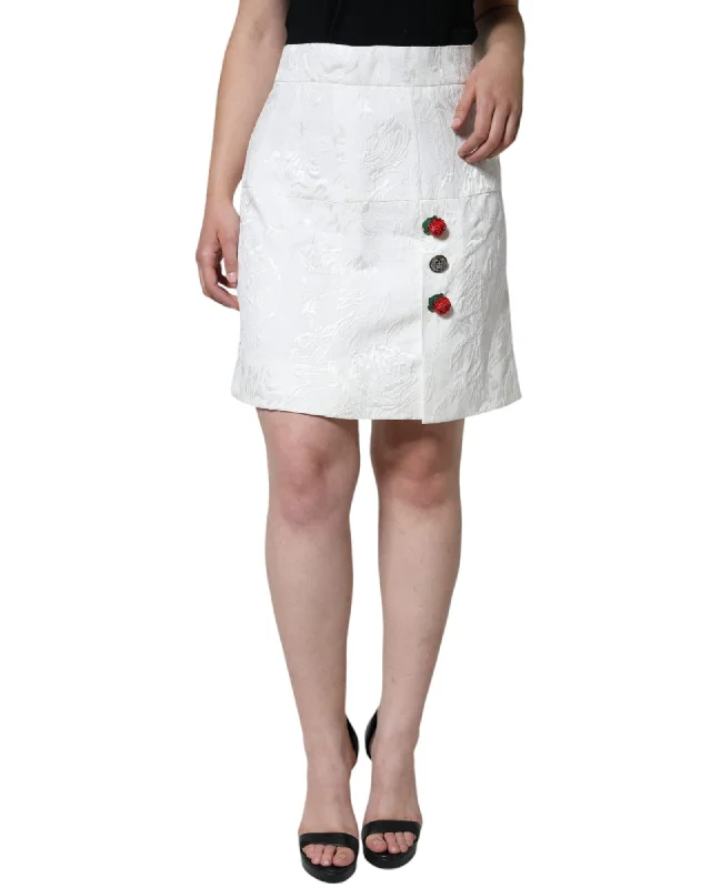 Dolce & Gabbana  Women's Rose Print A-Line Skirt Asymmetrical unclassified skirts