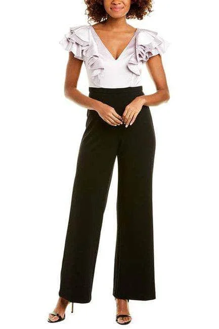 Aidan Mattox MD1E204772 - Ruffle Sleeve V-Neck Jumpsuit