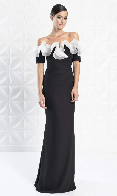 Alexander by Daymor - 1257 Ruffled Off Shoulder Sheath Dress