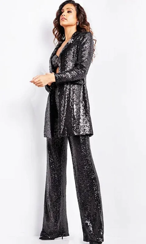 Jovani 25749 - Blazer Open Front Three Piece Set Pantsuit