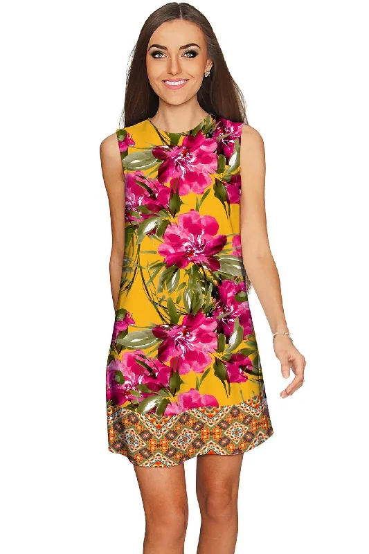Indian Summer Adele Vintage Floral Shift Dress - Women Retro floral dresses