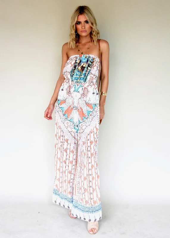 Love Affair Strapless Pantsuit - Tribal