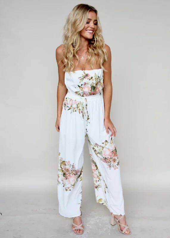 Luminous Love Strapless Pantsuit - Lillies