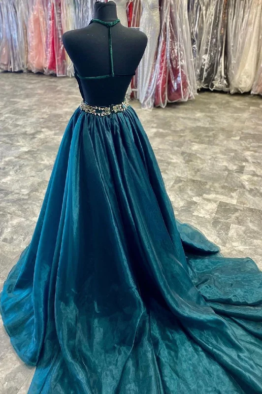A-Line Velvet Tulle Long Prom Dresses, V-Neck Evening Dresses Tulle Dress Color