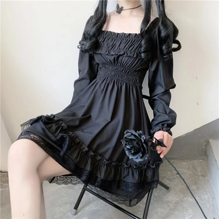 Black Lace Lolita Dress Classic Lace Dress