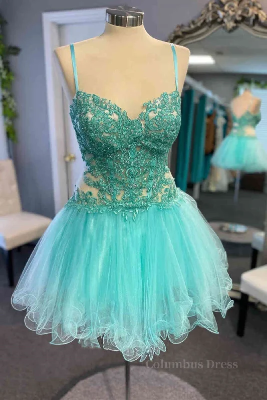 Short V Neck Mint Green Lace Corset Prom Dresses, Short Mint Green Lace Corset Formal Corset Homecoming Dresses outfit Lace Dress Modern
