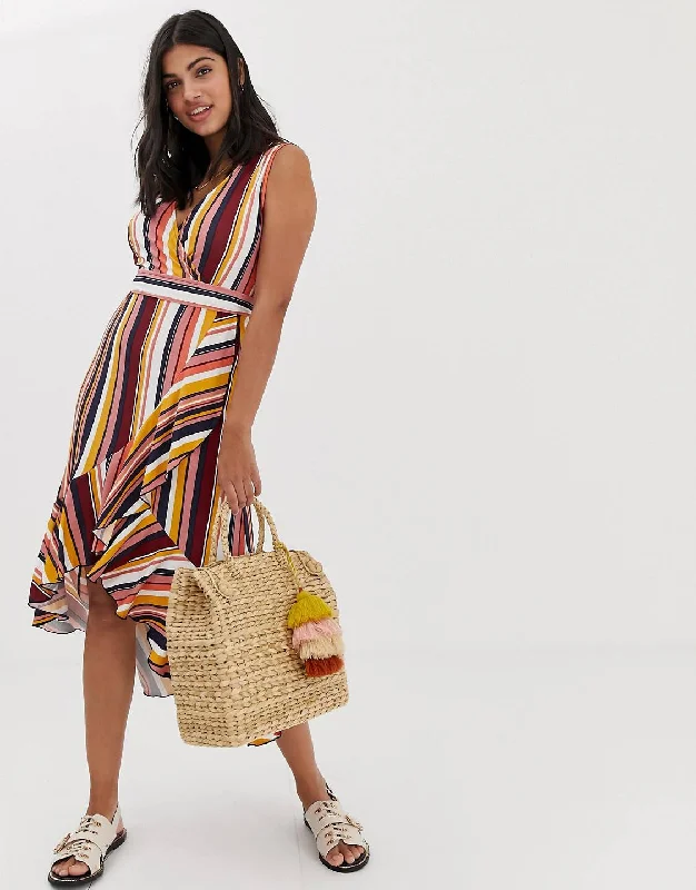 Stripe Midi Dress Elegant Midi Dress